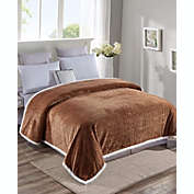 Extra Heavy and Plush Braided Sherpa Queen Size Microplush Blanket (90" x 90") - Mocha