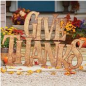 TX USA Home Decorative Give Thanks Metal Yard Sign