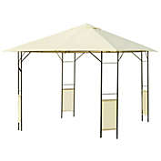 Outsunny 10&#39; x 10&#39; Modern Outdoor Gazebo Canopy with Weather Resistant Roof & Steel Frame for Parties, BBQs, & Shade