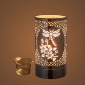 Peterson Artwares 7" Touch lamp/Oil burner/Wax warmer - Silver Dragonfly