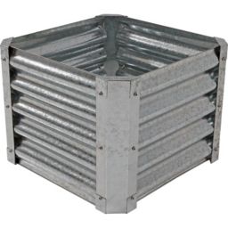 Sunnydaze Outdoor Lawn and Garden Galvanized Steel Square Raised Vegetable Garden or Flower Bed Planter Kit - 22\