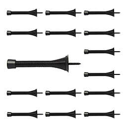 Built Industrial 15 Pack Black Spring Door Stops with Rubber Bumper (3.3 Inches)