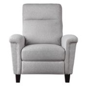 Lexicon Weiser Collection Solid/Plywood Frame and Faux Leather Fabric Push Back Recliner, Light Gray