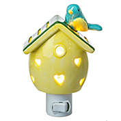 Ganz Multicolor Birdhouse with Blue Bird Ceramic Plug in Night Light 5 Inch