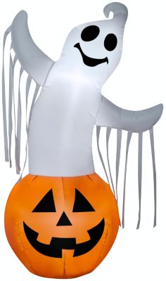 Cat Gemmy Halloween 2020 Illuminated 2.5ft Ghost Pumpkin Inflatables 