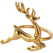 Juvale Christmas Napkin Rings, Reindeer Napkin Holder, Holiday Party Supplies (Gold, 6 Pack)