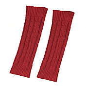 Wrapables Cable Knit Leg Warmers, Red / Red