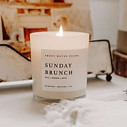 Sweet Water Decor Sunday Brunch Soy Candle   White Jar + Wood Lid