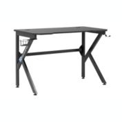 SD Studio Designs Saga PC Gaming Desk with Builit-in Power and Charging Station and Gear Storage