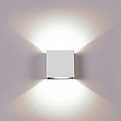 Kitcheniva 6W Cube LED Wall Light Modern Up Down Sconce Lighting Lamp, White Shell White Light