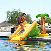Northlight 8.5&#39; Inflatable Palm Tree Swimming Pool Slide with Sprinkler