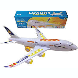 Toyze Boeing 747 Replica Model Airplane Toy, With Lights And Real Sounds, Bump And Go