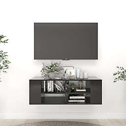 vidaXL 806245  Wall-Mounted TV Cabinet High Gloss Black 40.2