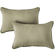 Outdoor Living and Style Set of 2 Beige Corded Indoor and Outdoor Lumbar Pillow, 20"