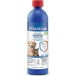Adams Plus Flea & Tick Shampoo with Precor, for Dogs and Cats, Sensitive Skin Formula, Fresh Scent, 12 fl oz