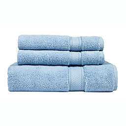 Ninety Six Zero Twist Light Blue 3 Pieces Towel Set with 1 Bath Towel and 2 Hand Towels