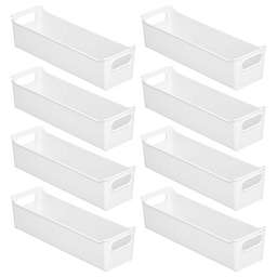 mDesign Plastic Kitchen Storage Container Bin with Handles, 8 Pack