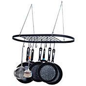 Inq Boutique Pot and Pan Rack for Ceiling with Hooks Decorative Wall Mounted Storage Rack