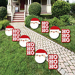 Big Dot of Happiness Jolly Santa Claus - Santa Claus Lawn Decorations - Outdoor Christmas Yard Decorations - 10 Piece