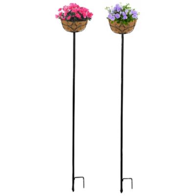 Panacea Products (#88940) Black Planter Garden Pole Stake 69 x 10, Black, Coco Liner (Pack of 2)