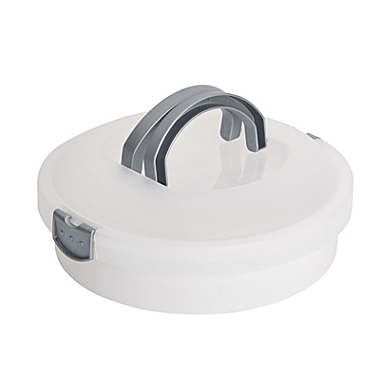 Juvale Round Cake Carrier with Handle for Desserts, Cupcakes, Deviled Eggs (White). View a larger version of this product image.