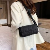 Kitcheniva Women Nylon Cotton Padded Handbag, Black