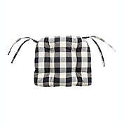 Plow & Hearth Reversible Buffalo Check Tufted Cotton Chair Pad with Ties