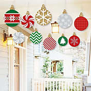 Big Dot of Happiness Hanging Ornaments - Outdoor Holiday and Christmas Hanging Porch & Tree Yard Decorations - 10 Pieces