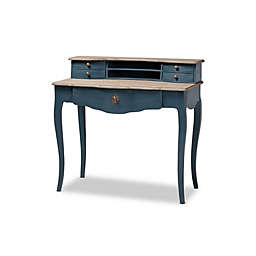 Baxton Studio. Baxton Studio Celestine French Provincial Blue Spruce Finished Wood Accent Writing Desk.