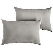 Outdoor Living and Style Set of 2 13" x 20" Fossil Gray Solid Indoor and Outdoor Lumbar Pillows