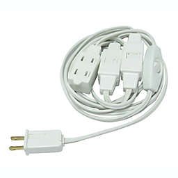 Northlight 12' White Indoor Polarized Extension Power Cord with 9-Outlets
