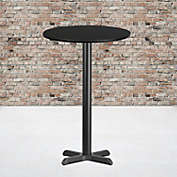 Flash Furniture Stiles 24&#39;&#39; Round Black Laminate Table Top with 22&#39;&#39; x 22&#39;&#39; Bar Height Table Base