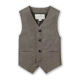 Hope & Henry Boys' Classic Suit Vest, Dark Taupe Herringbone, 4