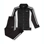Adidas Little Girls 2 Pc Colorblocked Jacket & Pants Tricot Track Set Black Size 5