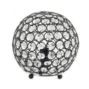 Lalia Home Elipse Medium 8" Contemporary Metal Crystal Round Sphere Glamourous Orb Table Lamp For Living Room, Bedroom, Entryway, Office, Foyer, Home Decor, Restoration Bronze