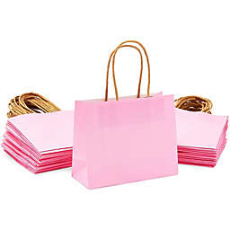 Sparkle and Bash Mini Pink Gift Bags with Handles (6 x 5 x 2.5 in, 50 Pack)