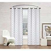 Regal Home Luna Beaded Valance & Metallic Curtain Panels Set Assorted Colors 