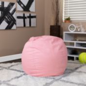 Flash Furniture Dillon Small Light Pink Dot Refillable Bean Bag Chair for Kids and Teens