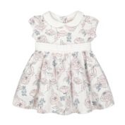 Hope & Henry Baby Seersucker Peter Pan Collar Dress (Pale Pink Outline Rose, 0-3 Months)