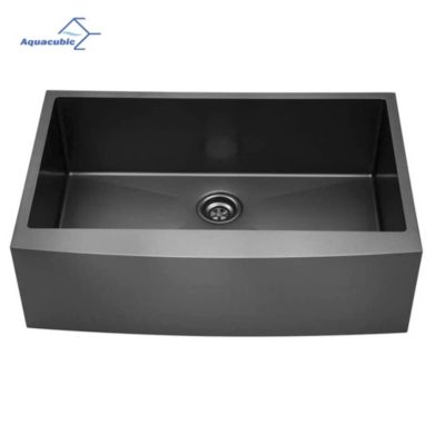 Aquacubic Sanitaryware  Farmhouse Sink 33 inch Black Kitchen Sink Stainless Steel 10 inch