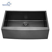 Aquacubic Sanitaryware  Farmhouse Sink 33 inch Black Kitchen Sink Stainless Steel 10 inch