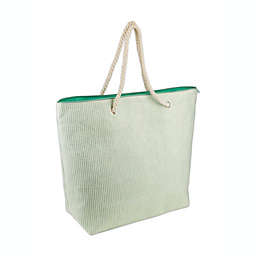 DII Home Decorative Durable Green Stripe Shimmer Beach Bag