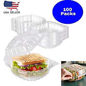 Kitcheniva Clear Hinged Lid Plastic Food Container 100 Packs