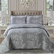 Egyptian Linens Odette Grey Reversible Quilt - Bedspread Set