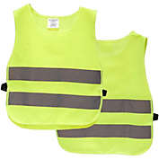 Blue Panda Kids Reflector Vest - 2-Pack High Visibility Vests, Reflective Vests for Outdoor Night Activities or Construction Worker Costume