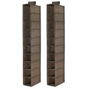 mDesign Fabric Shoe Rack Holder Storage Shelf, Metal Frame, 20 Cube