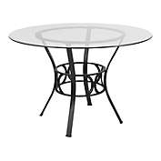 Flash Furniture Carlisle 45&#39;&#39; Round Glass Dining Table with Black Metal Frame