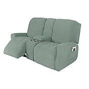Stock Preferred 2-Seater Stretch Couch Slipcover Furniture Seat Cover in Bean Green