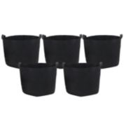 Sunnydaze 5-Pack Garden Grow Bags with Handles - Non-Woven Fabric - 7-Gallon