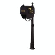 Special Lite Products Berkshire Curbside Mailbox with Front and Side Address Numbers, Newspaper Tube and Ashland Mailbox Post